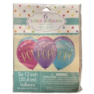 Ready to Pop Latex Balloons Birthday Party Decorations 6 Assorted Color Per Pack